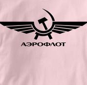 Aeroflot T Shirt Russian PINK Airlines T Shirt Aviation T Shirt Soviet T Shirt Russian T Shirt