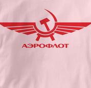 Aeroflot T Shirt Red Russian PINK Airlines T Shirt Aviation T Shirt Soviet T Shirt Red Russian T Shirt