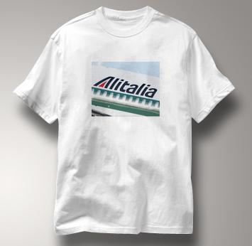 Alitalia T Shirt Alitalia Original Art WHITE Airlines T Shirt Aviation T Shirt Alitalia Original Art T Shirt