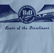Baltimore & Ohio T Shirt Dieseliners BLUE Railroad T Shirt Train T Shirt B&O Museum T Shirt Dieseliners T Shirt