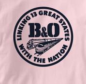 Baltimore & Ohio T Shirt Linking States PINK Railroad T Shirt Train T Shirt B&O Museum T Shirt Linking States T Shirt