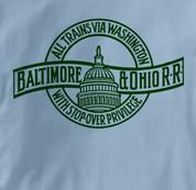 Baltimore & Ohio T Shirt Stopover Privelege BLUE Railroad T Shirt Train T Shirt B&O Museum T Shirt Stopover Privelege T Shirt