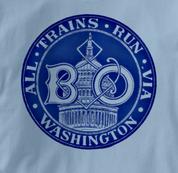 Baltimore & Ohio T Shirt Via Washington BLUE Railroad T Shirt Train T Shirt B&O Museum T Shirt Via Washington T Shirt