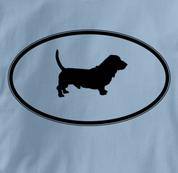 Basset Hound T Shirt Oval Profile BLUE Dog T Shirt Oval Profile T Shirt