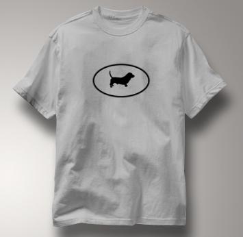 Basset Hound T Shirt Oval Profile GRAY Dog T Shirt Oval Profile T Shirt