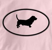 Basset Hound T Shirt Oval Profile PINK Dog T Shirt Oval Profile T Shirt