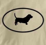Basset Hound T Shirt Oval Profile TAN Dog T Shirt Oval Profile T Shirt