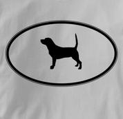 Beagle T Shirt Oval Profile GRAY Dog T Shirt Oval Profile T Shirt