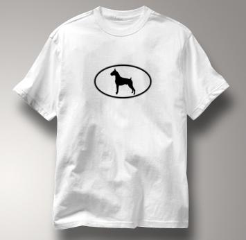Boxer T Shirt Oval Profile WHITE Dog T Shirt Oval Profile T Shirt