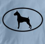 Boxer T Shirt Oval Profile BLUE Dog T Shirt Oval Profile T Shirt