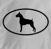 Boxer T Shirt Oval Profile GRAY Dog T Shirt Oval Profile T Shirt