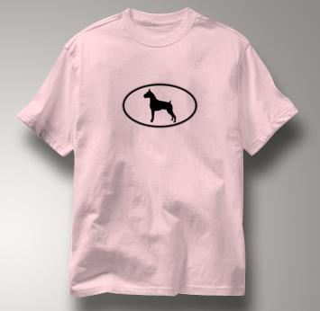 Boxer T Shirt Oval Profile PINK Dog T Shirt Oval Profile T Shirt