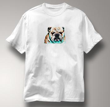 Bulldog T Shirt Portrait WHITE Dog T Shirt Portrait T Shirt