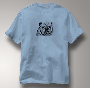 Bulldog T Shirt Portrait BW BLUE Dog T Shirt Portrait BW T Shirt