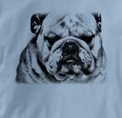 Bulldog T Shirt Portrait BW BLUE Dog T Shirt Portrait BW T Shirt