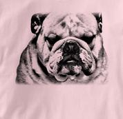 Bulldog T Shirt Portrait BW PINK Dog T Shirt Portrait BW T Shirt