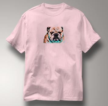 Bulldog T Shirt Portrait PINK Dog T Shirt Portrait T Shirt