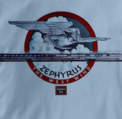 Burlington Route T Shirt Zephyr West Wind BLUE Railroad T Shirt Train T Shirt Zephyr West Wind T Shirt
