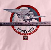 Burlington Route T Shirt Zephyr West Wind PINK Railroad T Shirt Train T Shirt Zephyr West Wind T Shirt
