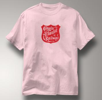 Canada Atlantic Railway T Shirt Vintage Logo PINK Railroad T Shirt Train T Shirt Vintage Logo T Shirt