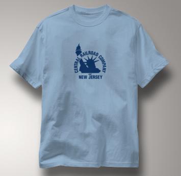 New Jersey Central T Shirt Vintage Logo BLUE Railroad T Shirt Train T Shirt Vintage Logo T Shirt