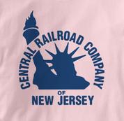 New Jersey Central T Shirt Vintage Logo PINK Railroad T Shirt Train T Shirt Vintage Logo T Shirt