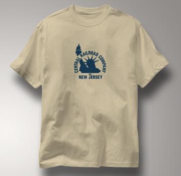 New Jersey Central T Shirt Vintage Logo TAN Railroad T Shirt Train T Shirt Vintage Logo T Shirt
