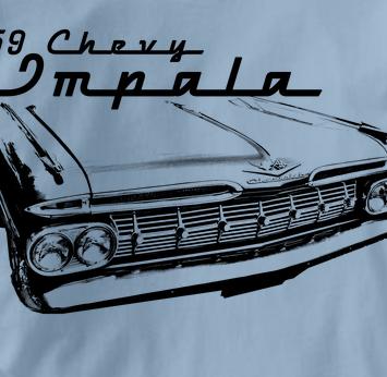 Chevy Impala 1959 Classic BLUE Chevrolet Car T Shirt XL eBay