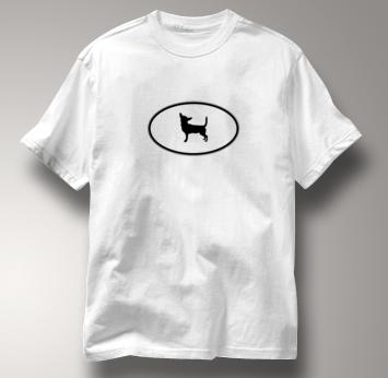 Chihuahua T Shirt Oval Profile WHITE Dog T Shirt Oval Profile T Shirt