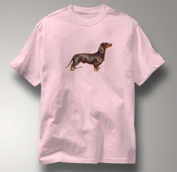 Dachshund T Shirt Vintage Portrait PINK Dog T Shirt Vintage Portrait T Shirt