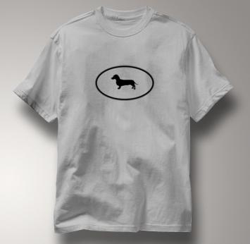 Dachshund T Shirt Oval Profile GRAY Dog T Shirt Oval Profile T Shirt