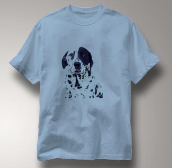 Dalmatian T Shirt Portrait BLUE Dog T Shirt Portrait T Shirt