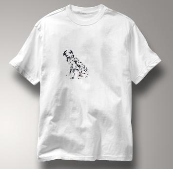 Dalmatian T Shirt Portrait Sitting WHITE Dog T Shirt Portrait Sitting T Shirt