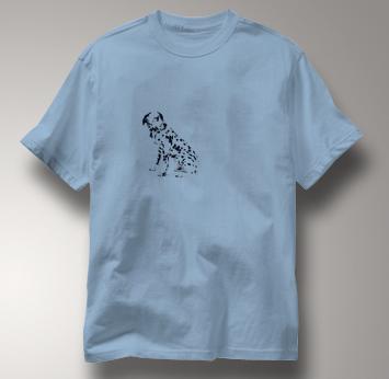 Dalmatian T Shirt Portrait Sitting BLUE Dog T Shirt Portrait Sitting T Shirt