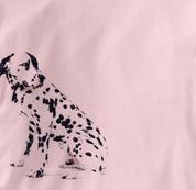 Dalmatian T Shirt Portrait Sitting PINK Dog T Shirt Portrait Sitting T Shirt
