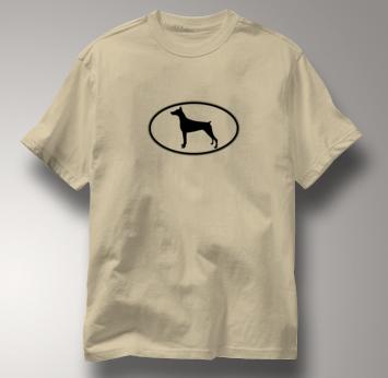 Doberman T Shirt Oval Profile TAN Dog T Shirt Oval Profile T Shirt