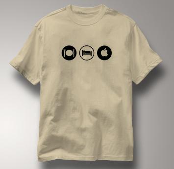 Mac T Shirt Eat Sleep Play TAN Apple Computer T Shirt Obsession T Shirt Eat Sleep Play T Shirt Geek T Shirt