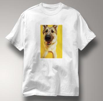 German Shepherd T Shirt Portrait WHITE Dog T Shirt Portrait T Shirt