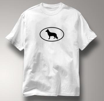 German Shepherd T Shirt Oval Profile WHITE Dog T Shirt Oval Profile T Shirt