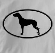 Great Dane T Shirt Oval Profile GRAY Dog T Shirt Oval Profile T Shirt