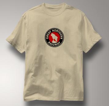 Great Northern Railway T Shirt Logo TAN Railroad T Shirt Train T Shirt Logo T Shirt