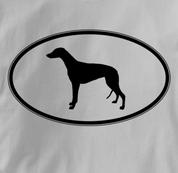 Greyhound T Shirt Oval Profile GRAY Dog T Shirt Oval Profile T Shirt