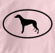 Greyhound T Shirt Oval Profile PINK Dog T Shirt Oval Profile T Shirt