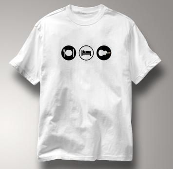 Guitar Hero T Shirt Eat Sleep Play WHITE Obsession T Shirt Guitar T Shirt Gear T Shirt Eat Sleep Play T Shirt