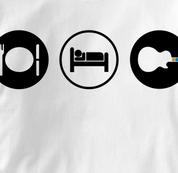 Guitar Hero T Shirt Eat Sleep Play WHITE Obsession T Shirt Guitar T Shirt Gear T Shirt Eat Sleep Play T Shirt
