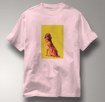 Irish Setter T Shirt Portrait PINK Dog T Shirt Portrait T Shirt