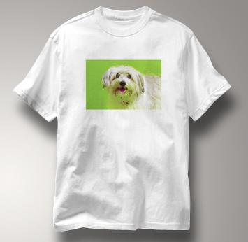 Maltese T Shirt Portrait WHITE Dog T Shirt Portrait T Shirt