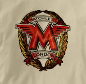 Matchless Motorcycle T Shirt Vintage Logo TAN British Motorcycle T Shirt Vintage Logo T Shirt