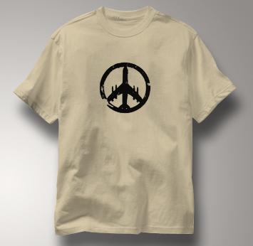 Peace Plane T Shirt TAN Peace T Shirt