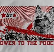 Australian Terrier T Shirt Power to the Pooch GRAY Dog T Shirt Power to the Pooch T Shirt